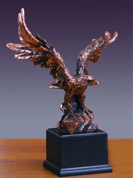 Eagle Sculpture bronze finish with wings Statue